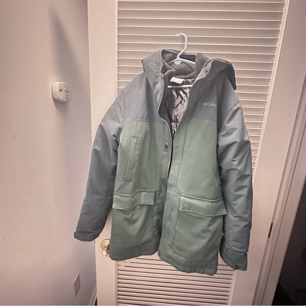 Columbia Kids Green and Gray Raincoat
